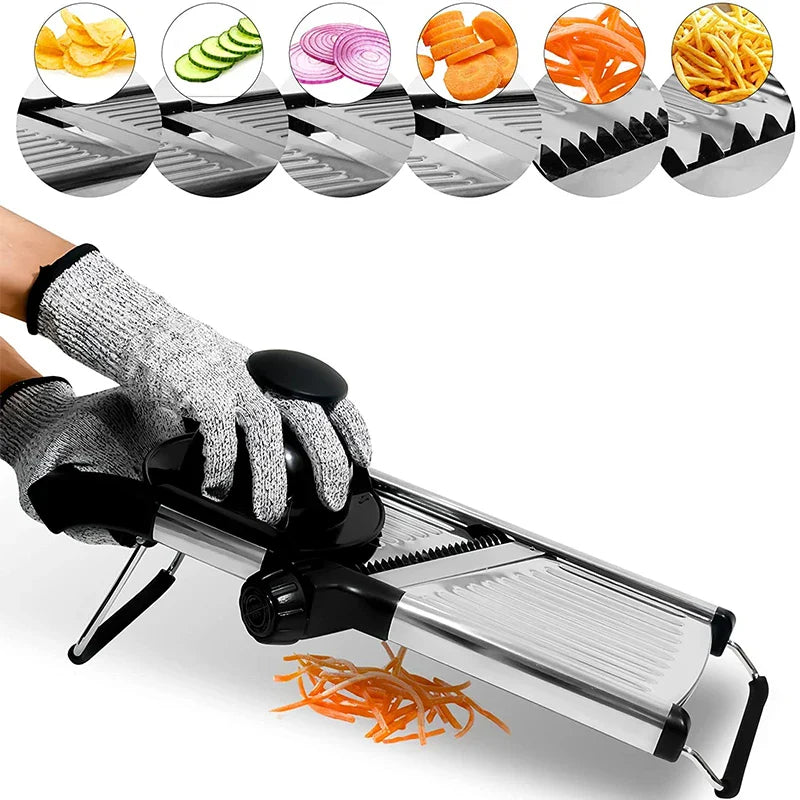 Gemüseschneider SchnittProfi| Verstellbare Mandoline| Edelstahlklingen| Für Kartoffeln, Tomaten & mehr – Küchenzubehör