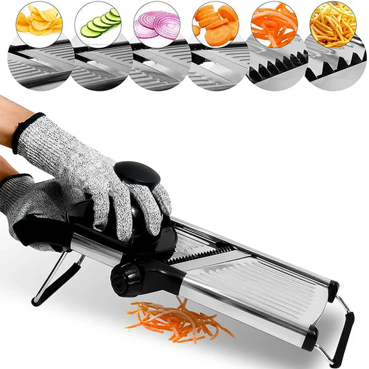 Gemüseschneider SchnittProfi| Verstellbare Mandoline| Edelstahlklingen| Für Kartoffeln, Tomaten & mehr – Küchenzubehör