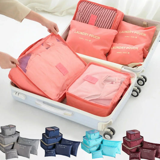 ReiseLina Kofferorganizer Set| 6-teilig| Wasserdicht & Platzsparend| Aus Oxford-Stoff – Bekleidungsset