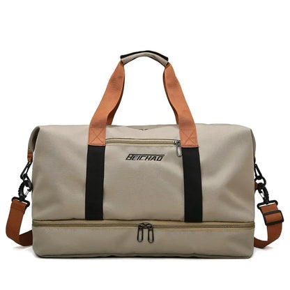 VOLARIS Fitness-Reisetasche| Große Kapazität| Trockennass-Trennung| Hand- & Schultertasche für Damen – Bekleidungsset
