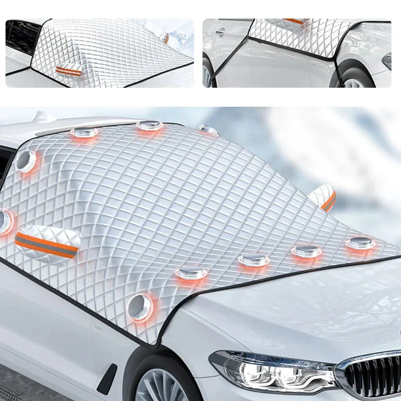 Magnetische Auto-Windschutzscheibenabdeckung FrostGuard Max| Winter Eisschutz & Sommer UV-Schutz| Wasserdicht & Leicht zu Bef