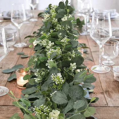 Eukalyptus Girlanden Set| 2 Stück| 180 cm| Naturgetreu & Pflegefrei – Saisonale Dekoration