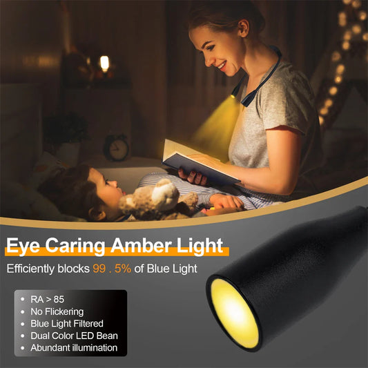 LED Nackenlampe LumiNeck| USB wiederaufladbar| 3 Lichtfarben & Stufenlos dimmbar| Flexibel & Tragbar – Lampe