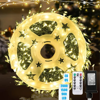 LED-Feuerwerks-Lichterkette Ignisia| Mit Fernbedienung| 30–75 m| 900–2000 LEDs| IP65 Wasserdicht| Für Weihnachten, Halloween 