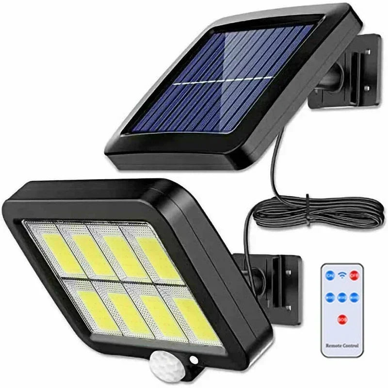 LuminaX Solar| 100 COB LED Solarleuchte| IP65| Bewegungsmelder & 3 Modi| Kabellose Außenbeleuchtung – Solarleuchte