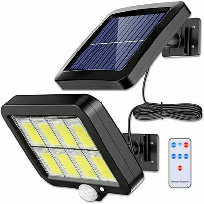 LuminaX Solar| 100 COB LED Solarleuchte| IP65| Bewegungsmelder & 3 Modi| Kabellose Außenbeleuchtung – Solarleuchte