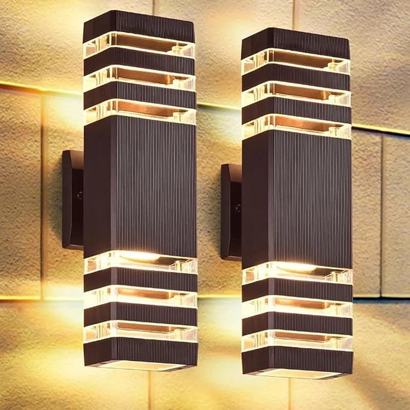 LumiBloc LED Außenwandleuchte| Up & Down Effekt| E27 Fassung| IP65 Wasserdicht| Modernes Design für Garten & Balkon – Wandleu
