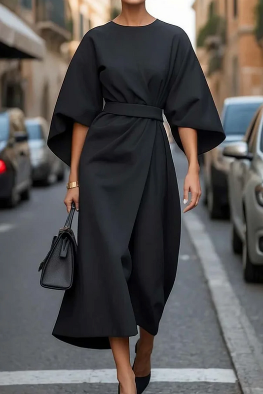 Annika | Damen Midikleid mit Taillengürtel – Damenkleid