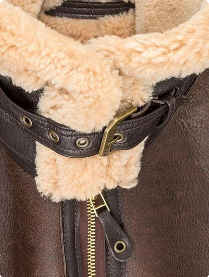 Fliegerjacke aus Lammfell mit Schafwollfutter – Bild 3 von 6