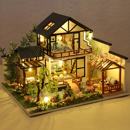 Minvella| DIY Miniatur-Holzhaus| 3D Bausatz zum Selbstbauen| Kreatives Bastelset für Jugendliche & Erwachsene| Perfekte Gesch
