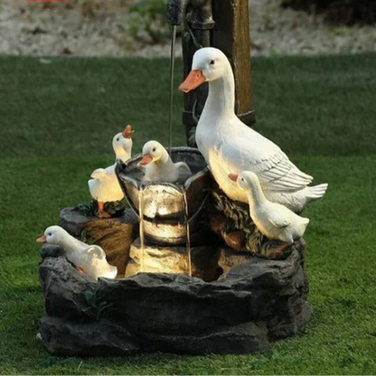 Lunaverde Solar Deko Brunnen Ente & Eichhörnchen – Bild 6 von 8