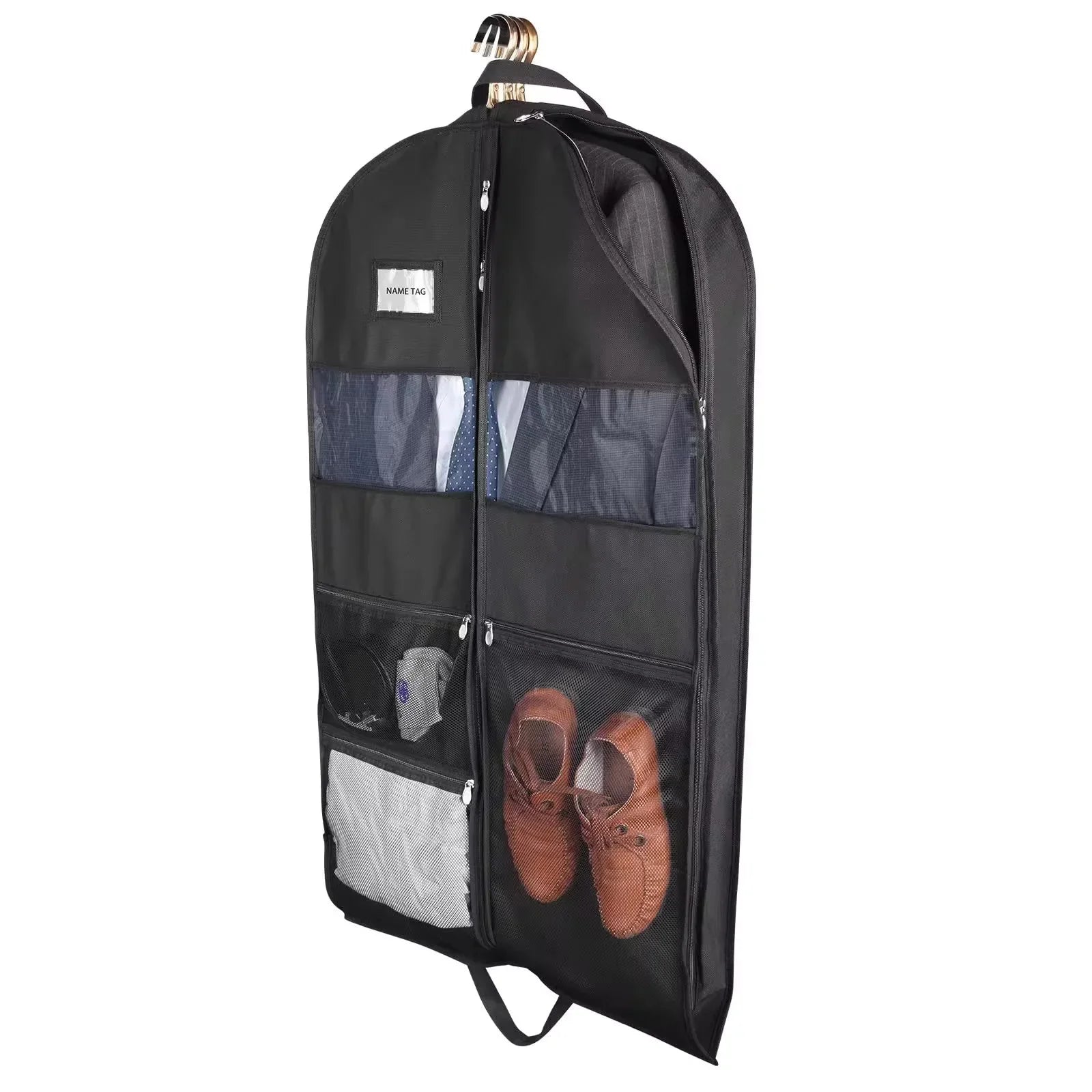 ReiseKleider Kleidersack für Reisen| Beidseitiger Reißverschluss & XXL-Taschen| Atmungsaktiv & Transparent| 43 Zoll Hängender
