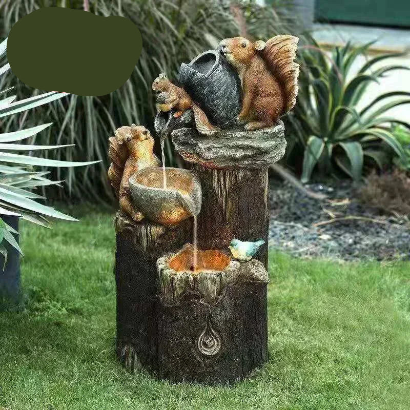 Lunaverde Solar Deko Brunnen Ente & Eichhörnchen – Bild 7 von 8
