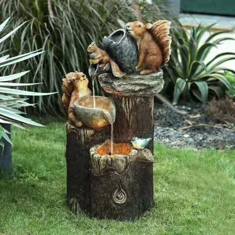 Lunaverde Solar Deko Brunnen Ente & Eichhörnchen – Bild 3 von 8
