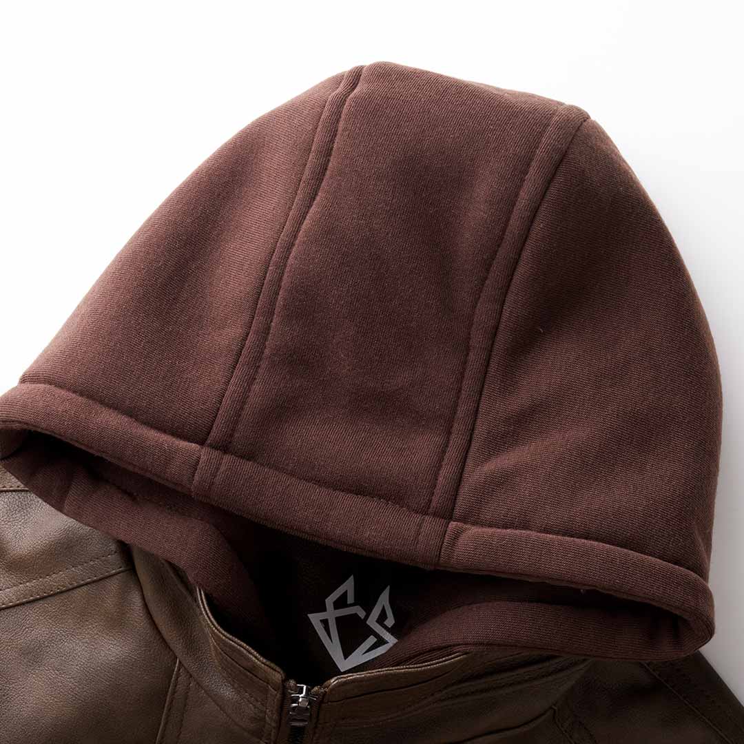 Premium Lederjacke mit Kapuze für Herren – Bild 4 von 6