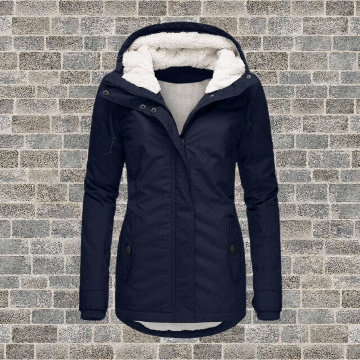 Winterjacke für Damen mit Fellfutter und Plissee-Details – Bild 4 von 7