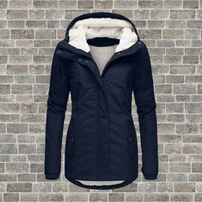 Winterjacke für Damen mit Fellfutter und Plissee-Details – Bild 4 von 7