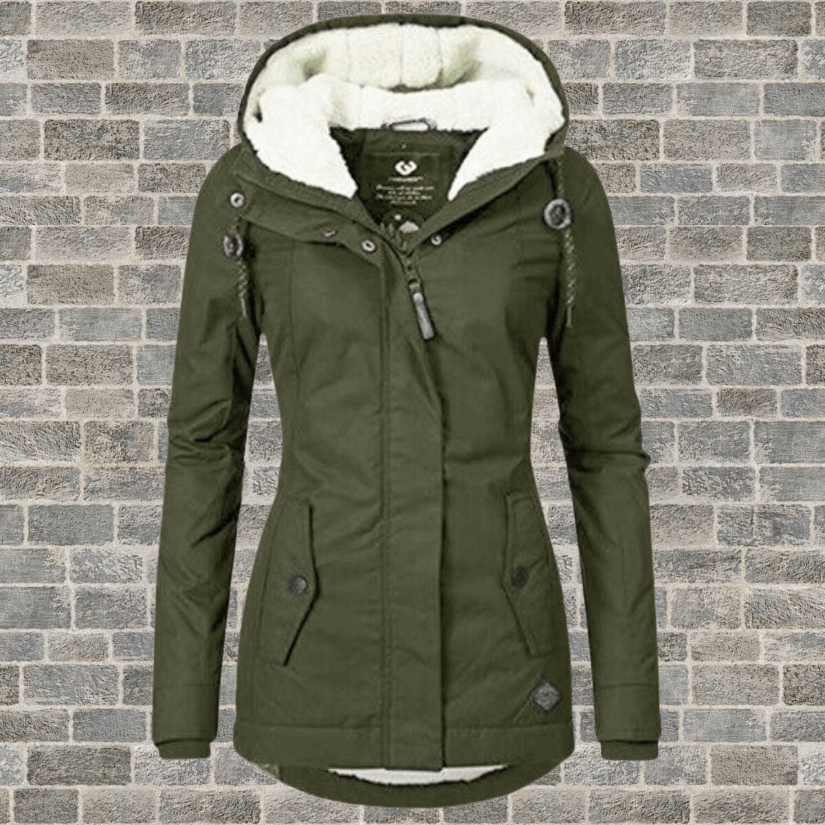 Winterjacke für Damen mit Fellfutter und Plissee-Details – Bild 6 von 7