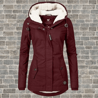 Winterjacke für Damen mit Fellfutter und Plissee-Details – Bild 7 von 7