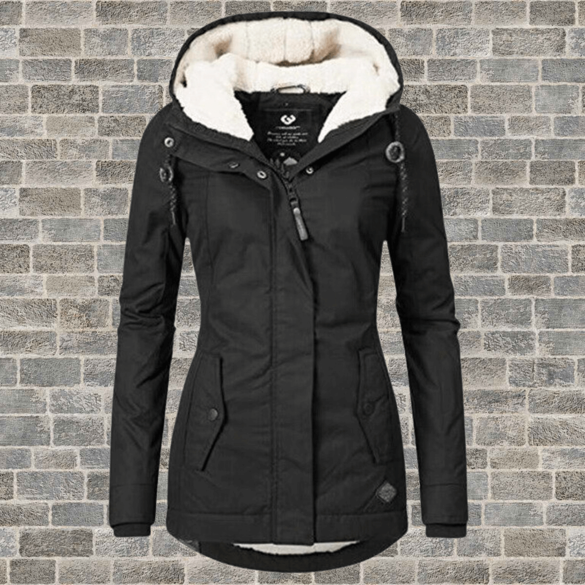 Winterjacke für Damen mit Fellfutter und Plissee-Details – Bild 3 von 7