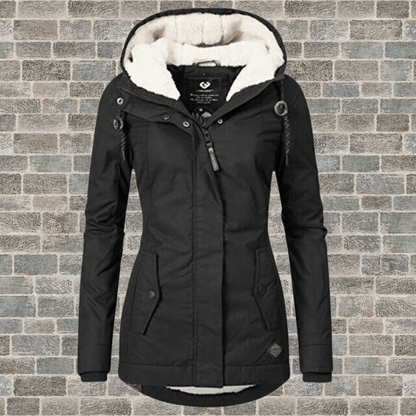 Winterjacke für Damen mit Fellfutter und Plissee-Details – Bild 3 von 7