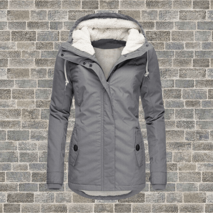 Winterjacke für Damen mit Fellfutter und Plissee-Details – Bild 2 von 7