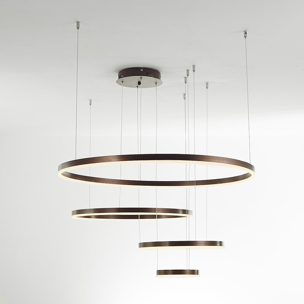 Pendelleuchte Tir-Kreis Ring Moderne Schwarz/Gold/Kaffee Metall Schlafzimmer – Bild 3 von 21