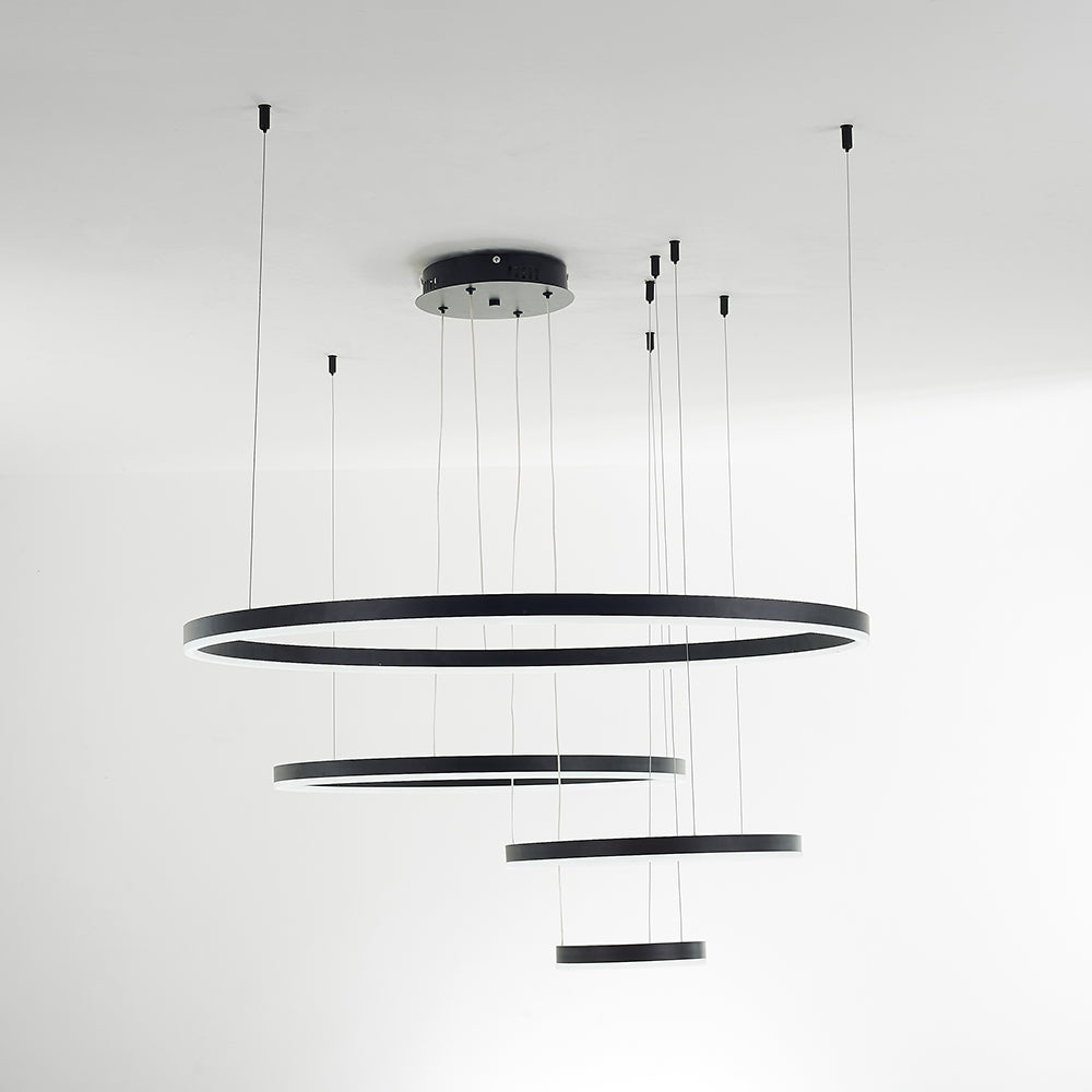 Pendelleuchte Tir-Kreis Ring Moderne Schwarz/Gold/Kaffee Metall Schlafzimmer – Bild 6 von 21