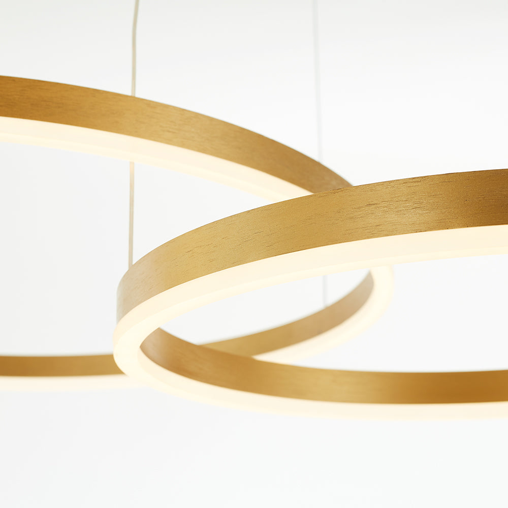 Pendelleuchte Tir-Kreis Ring Moderne Schwarz/Gold/Kaffee Metall Schlafzimmer – Bild 9 von 21