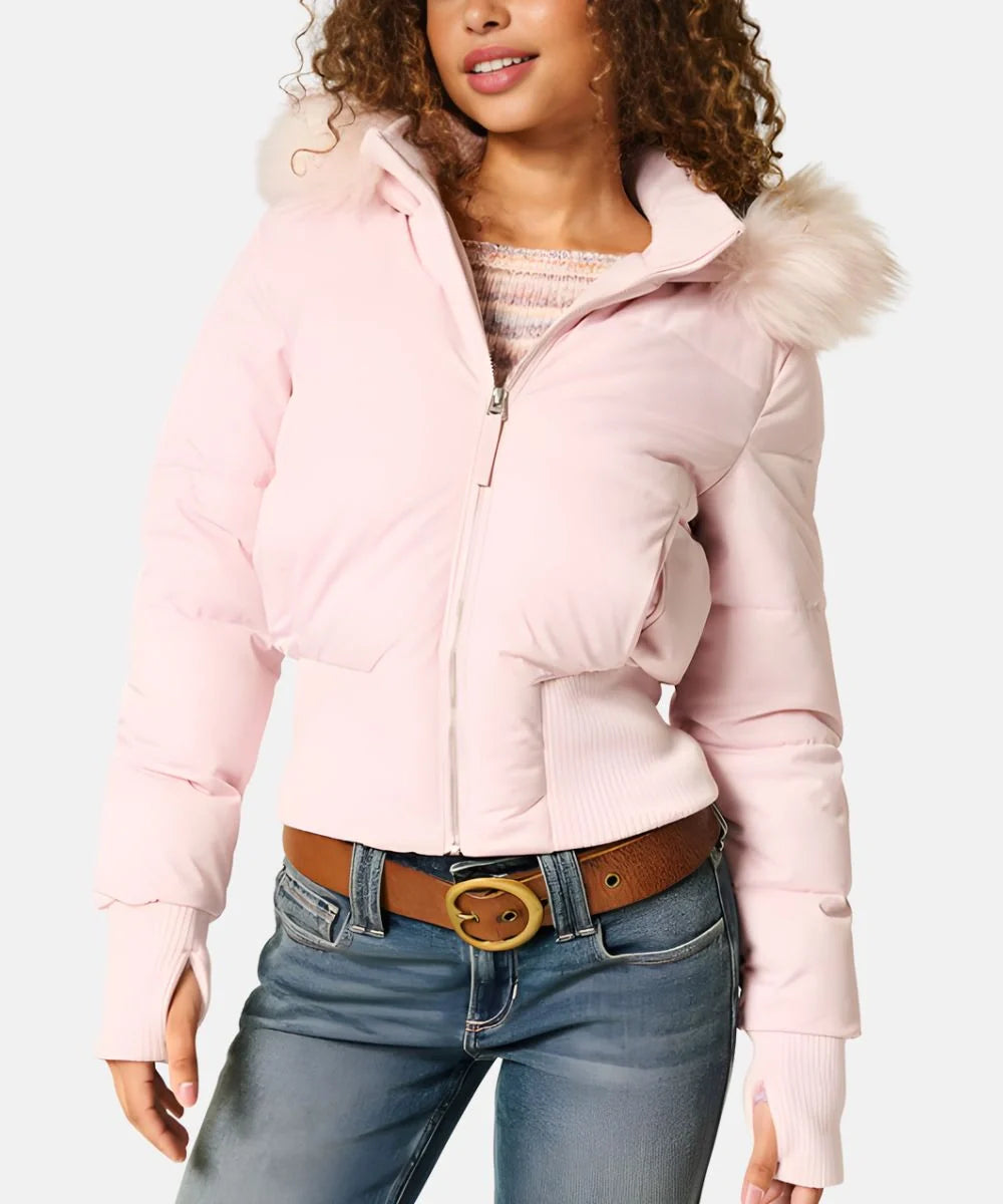 Damen Gesteppt Winterjacke mit Warm & Abnehmbarer Kapuze – Bild 10 von 20