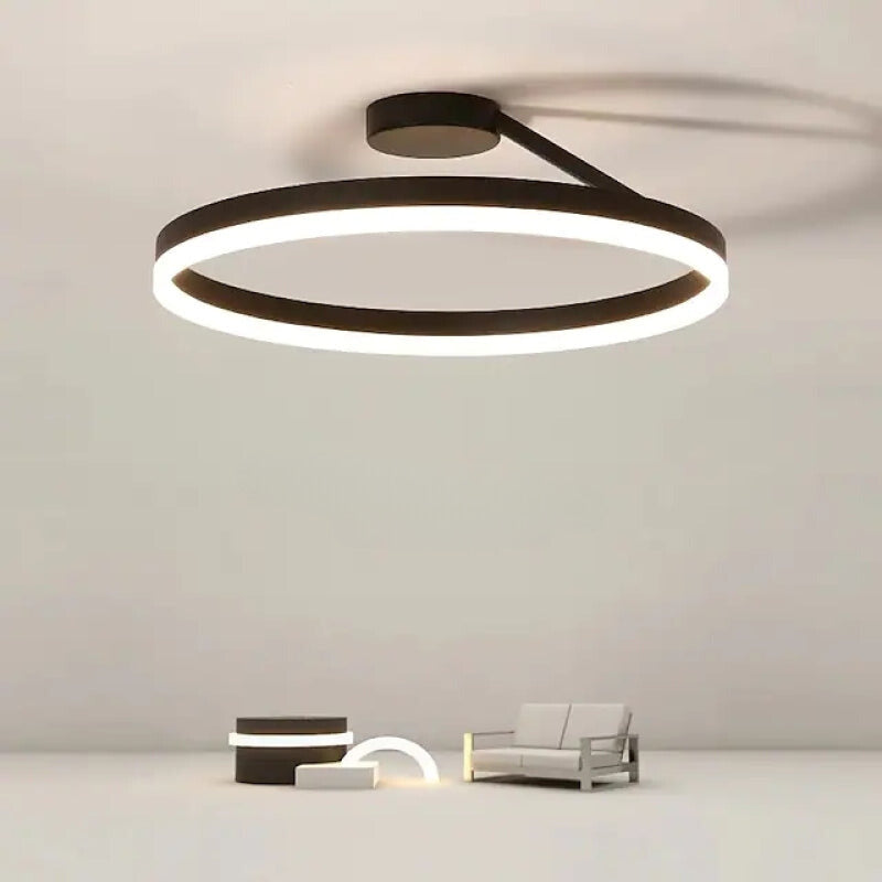Arisha Deckenleuchte Ring  Modern LED  Schwarz/Weiß Wohnzimmer Flur Metall – Bild 2 von 11
