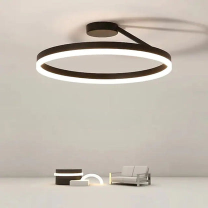 Arisha Deckenleuchte Ring  Modern LED  Schwarz/Weiß Wohnzimmer Flur Metall – Bild 2 von 11
