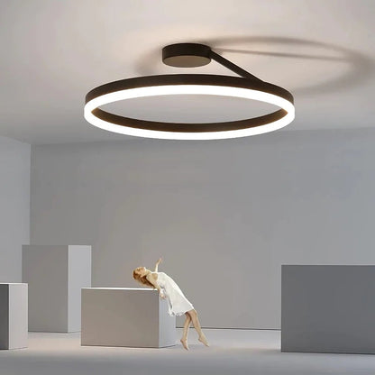 Arisha Deckenleuchte Ring  Modern LED  Schwarz/Weiß Wohnzimmer Flur Metall – Bild 8 von 11