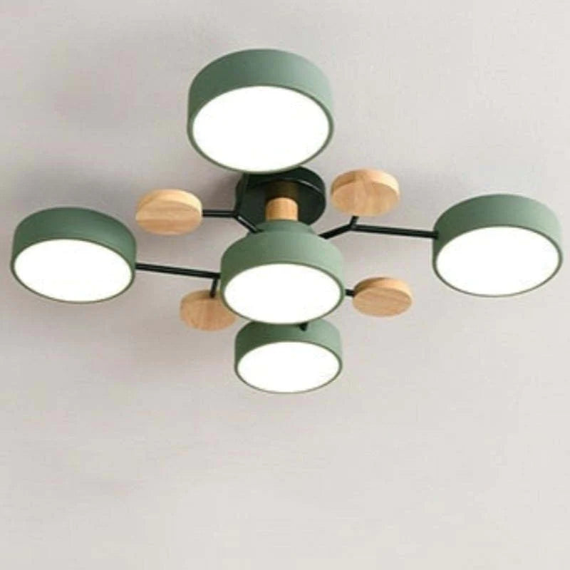 Muto Deckenleuchte Holz  Modern Rund LED Weiß Schlaf/Wohnzimmer – Bild 16 von 23