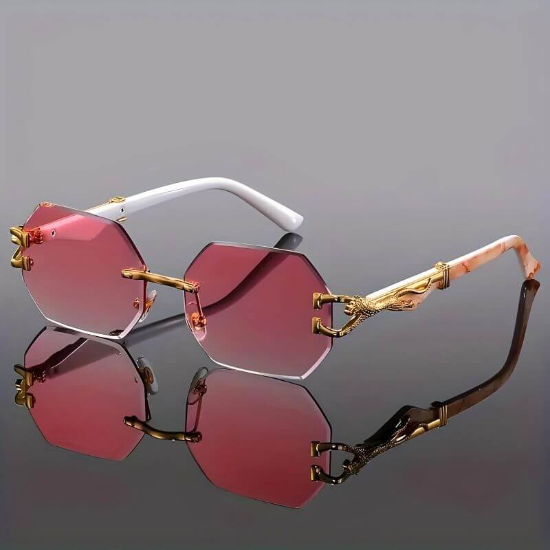 Hexagon Sonnenbrille mit Goldakzenten - UV-Schutz – Bild 4 von 6
