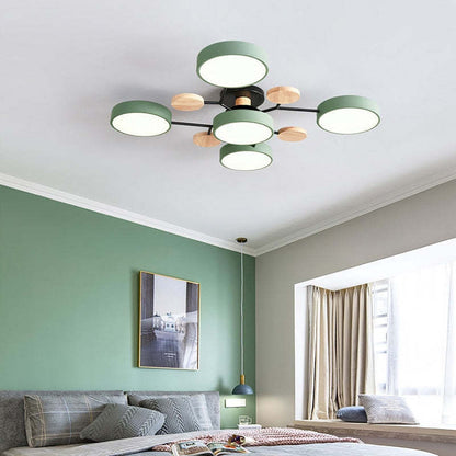 Muto Deckenleuchte Holz  Modern Rund LED Weiß Schlaf/Wohnzimmer – Bild 8 von 23