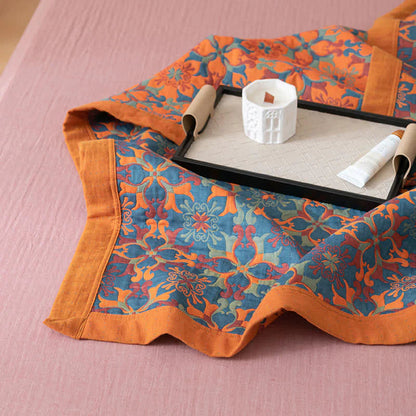 Blau Gemusterter Sechs-Lagen Baumwoll-Quilt – TerraLoom Komfortdecke 8