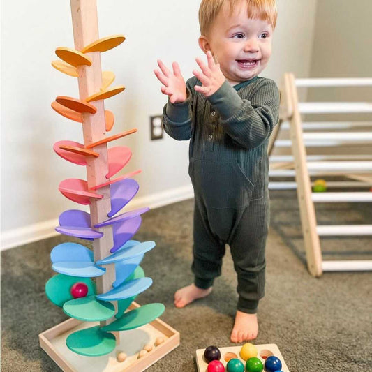 Interaktiver Regenbogen-Murmelturm für Kinder – Spielzeug & Kinder