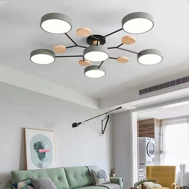 Muto Deckenleuchte Holz  Modern Rund LED Weiß Schlaf/Wohnzimmer – Bild 7 von 23