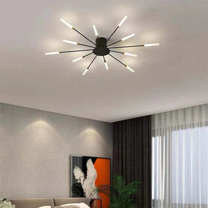 Industrial LED Deckenleuchte Schwarz/Gold Wohnzimmer Metall – Bild 13 von 24
