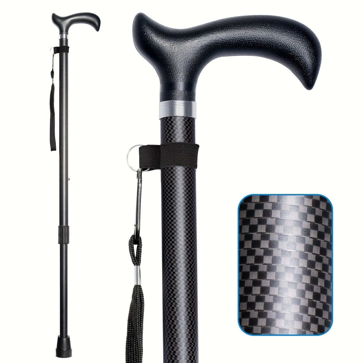 CarbonGlide | Gehstock aus Carbon – Ultraleicht & Höhenverstellbar – Garten & Outdoor