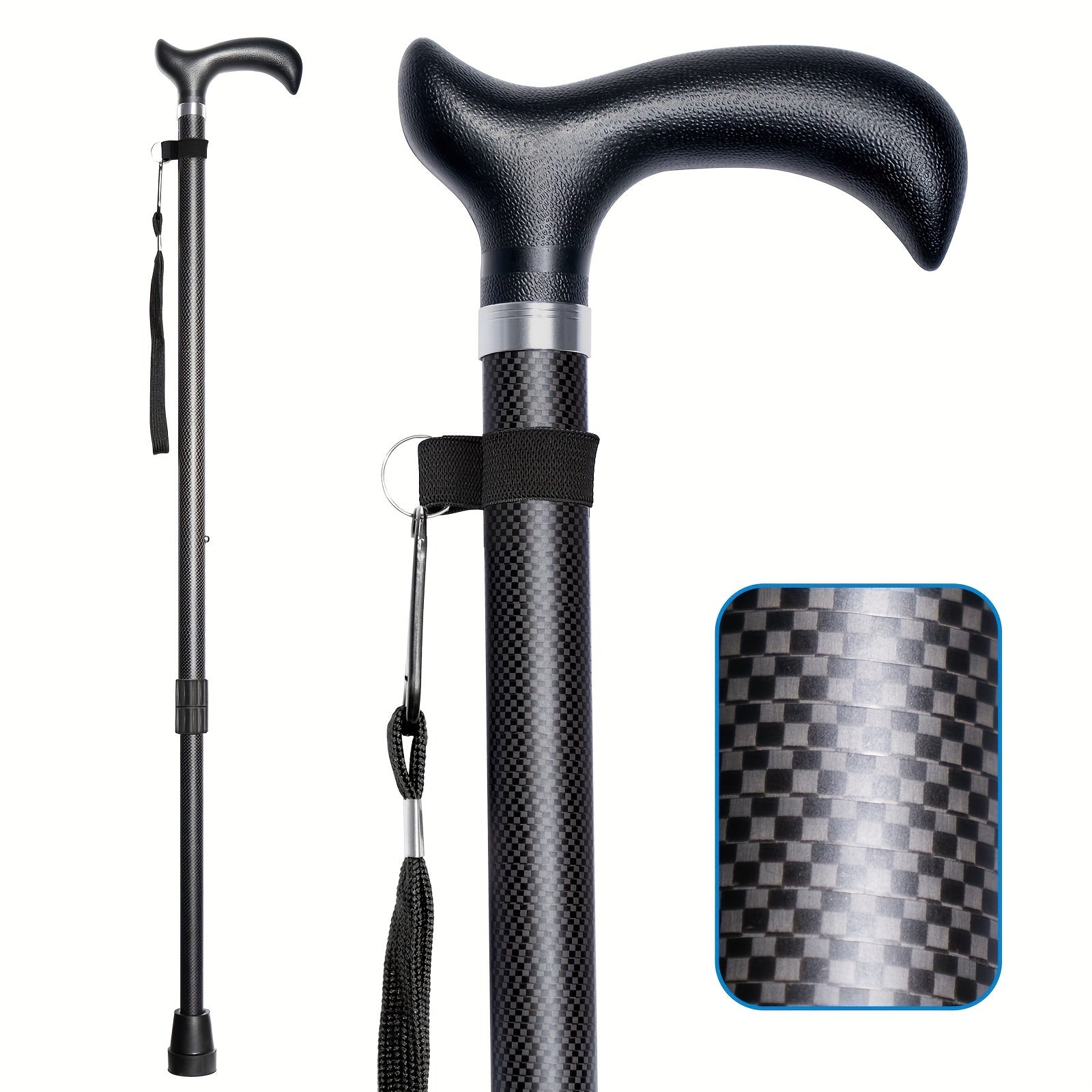 CarbonGlide | Gehstock aus Carbon – Ultraleicht & Höhenverstellbar – Garten & Outdoor