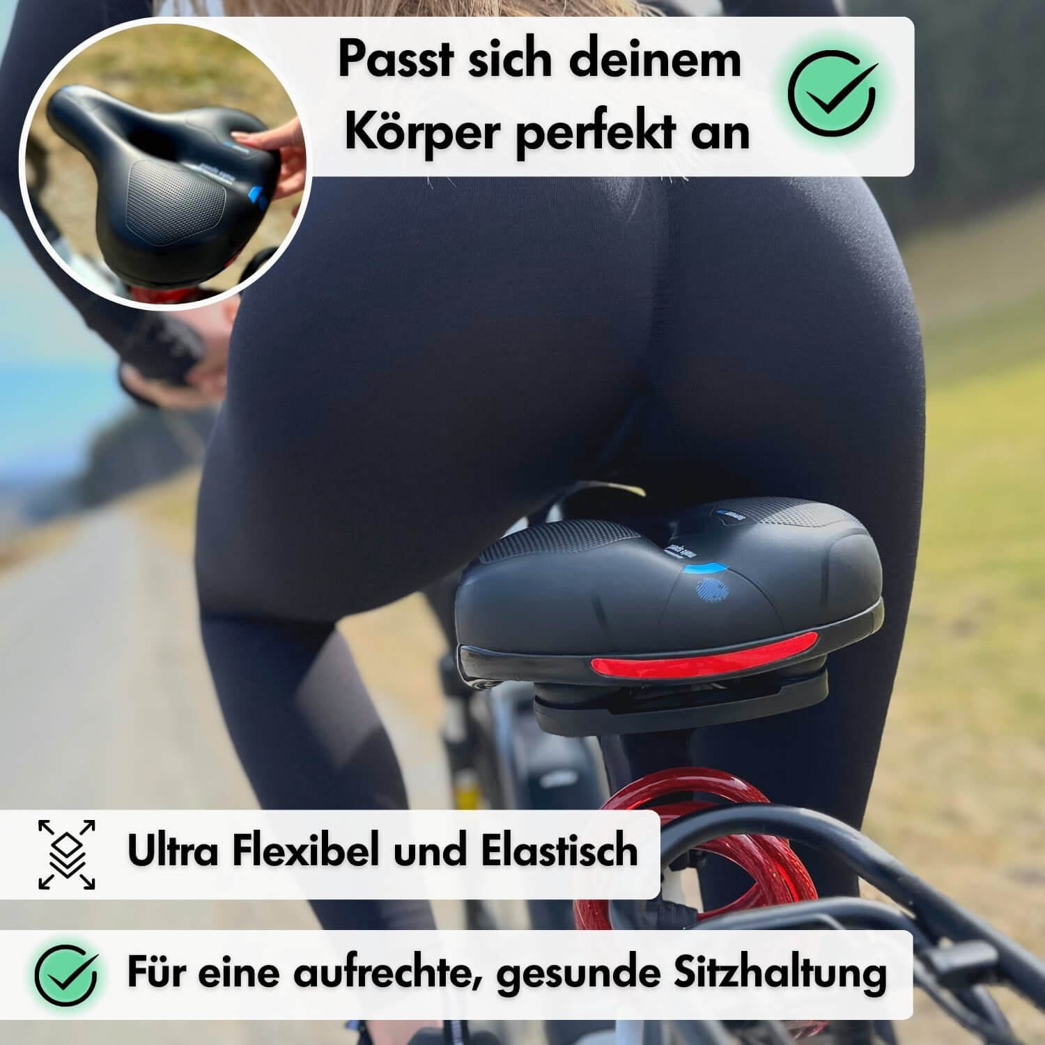 CloudComfort Pro Fahrradsattel - Seitenansicht