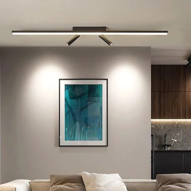 Linear LED Deckenleuchte Schwarz Wohnzimmer – Bild 5 von 8