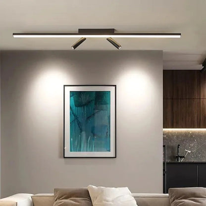Linear LED Deckenleuchte Schwarz Wohnzimmer – Bild 5 von 8