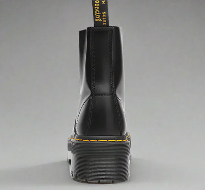 Damen Leder Schnürstiefel - Robust & Elegant - Schwarz – Bild 4 von 7