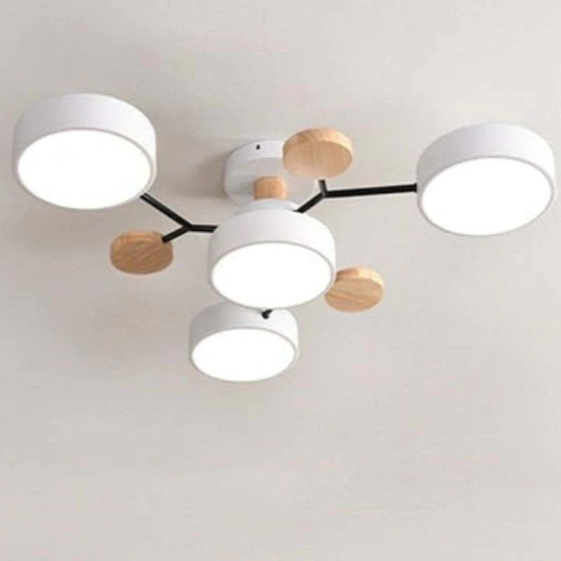 Muto Deckenleuchte Holz  Modern Rund LED Weiß Schlaf/Wohnzimmer – Bild 23 von 23