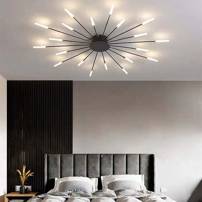 Industrial LED Deckenleuchte Schwarz/Gold Wohnzimmer Metall – Bild 15 von 24