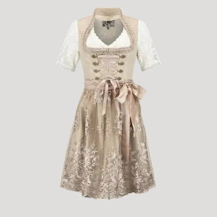 Traditionelles Deutsches Dirndlkleid mit Schnürmieder und Spitzenbluse – Damenkleid