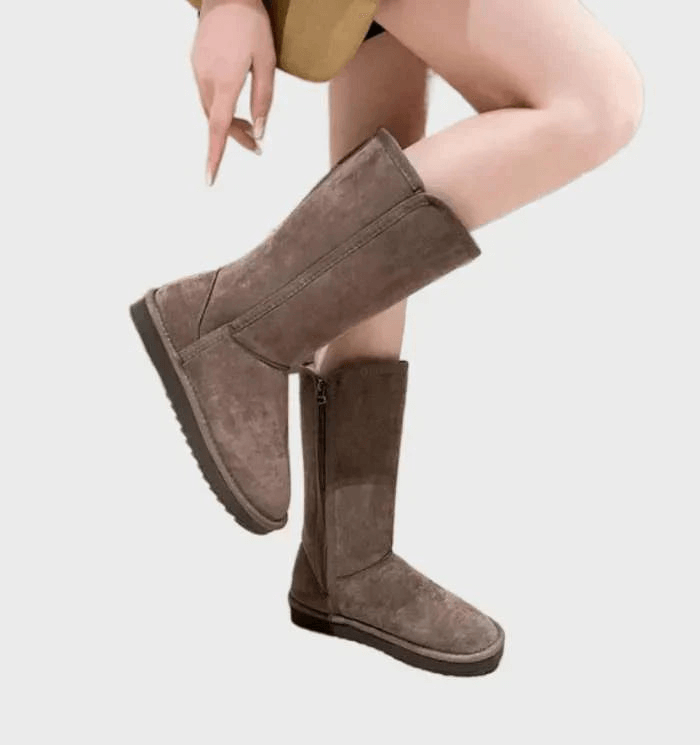 Suede Schaffell Damenstiefel – Bild 2 von 4